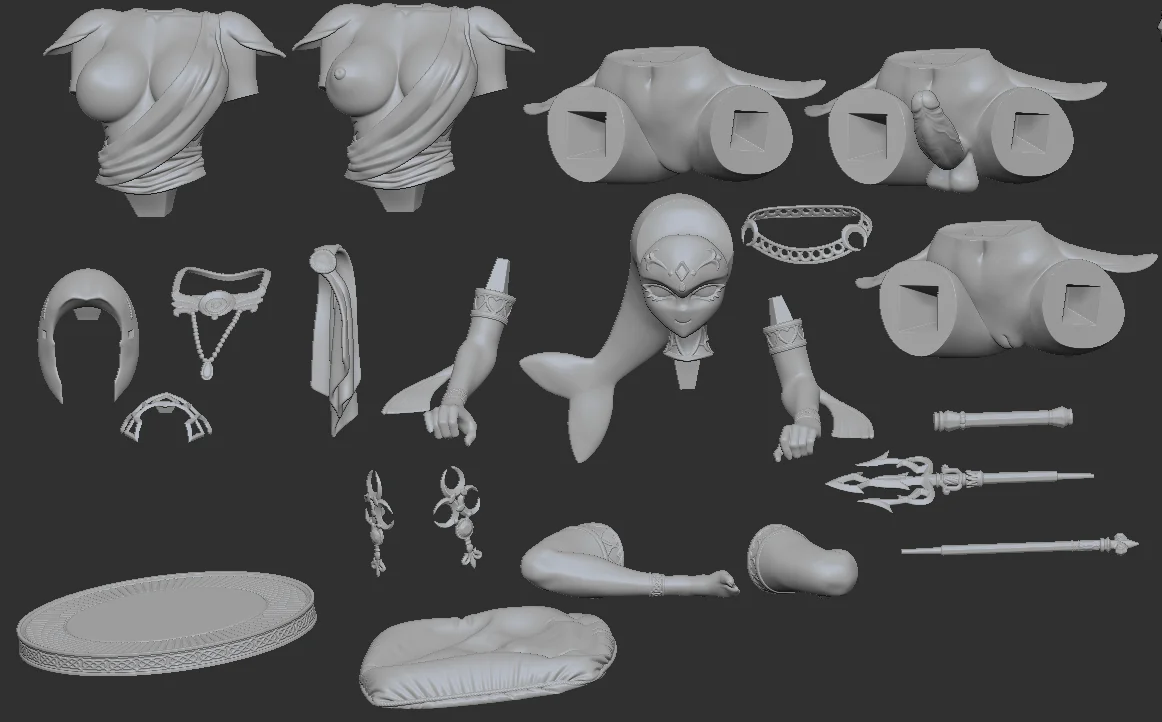 Dolphin Girl | Fan Art | 3D Printed Resin Model Garage Kit | *Un-Painted* | Officer Rhu 7