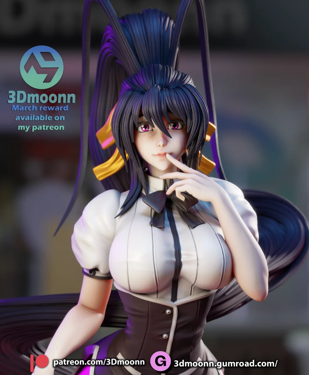 Akeno | Fan Art | 3D Printed Resin Model Garage Kit | *Un-Painted* | 3DMoonn
