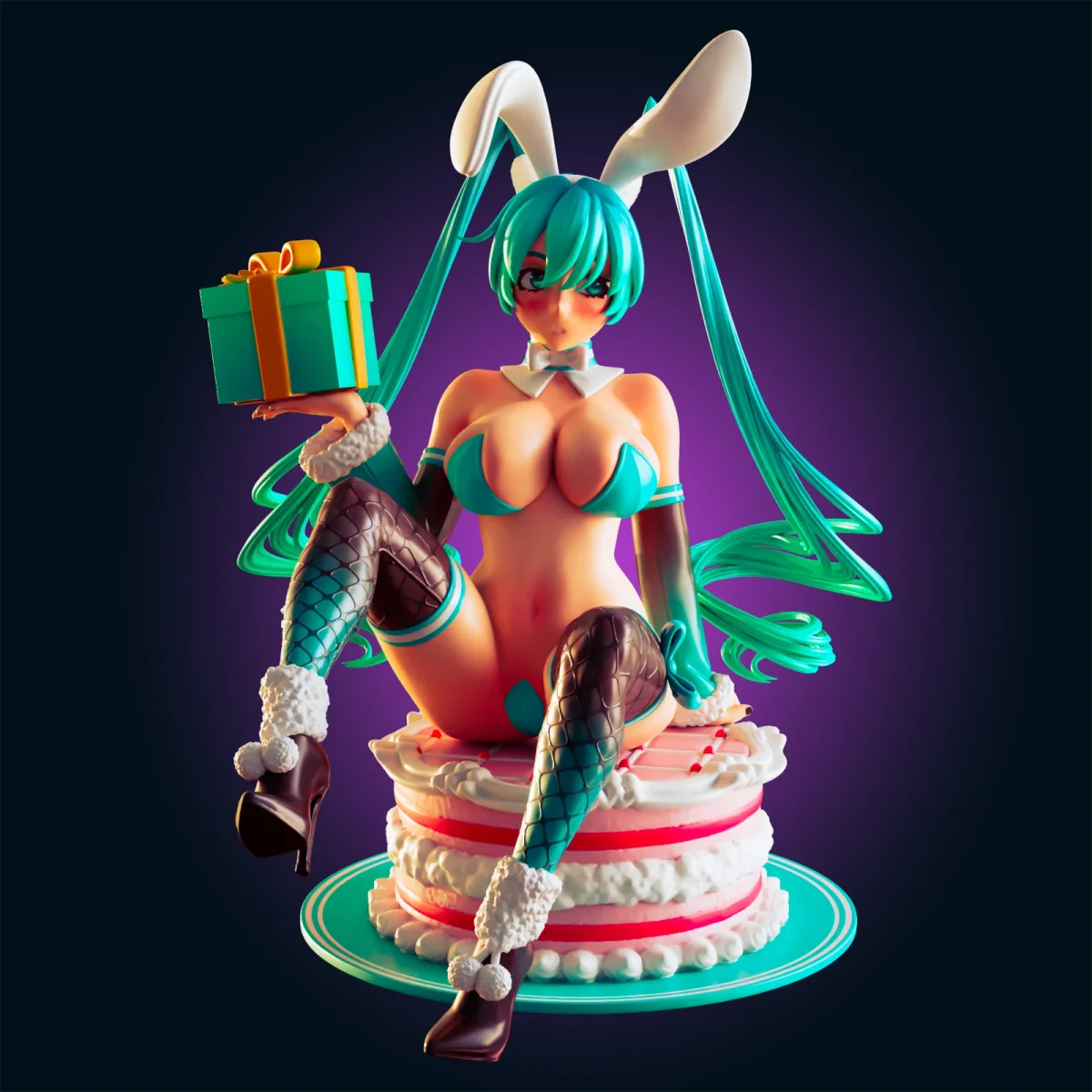 Hatsune Miku Bunny Girl | Fan Art | 3D Printed Resin Model Garage Kit | *Un-Painted* | Officer Rhu 3