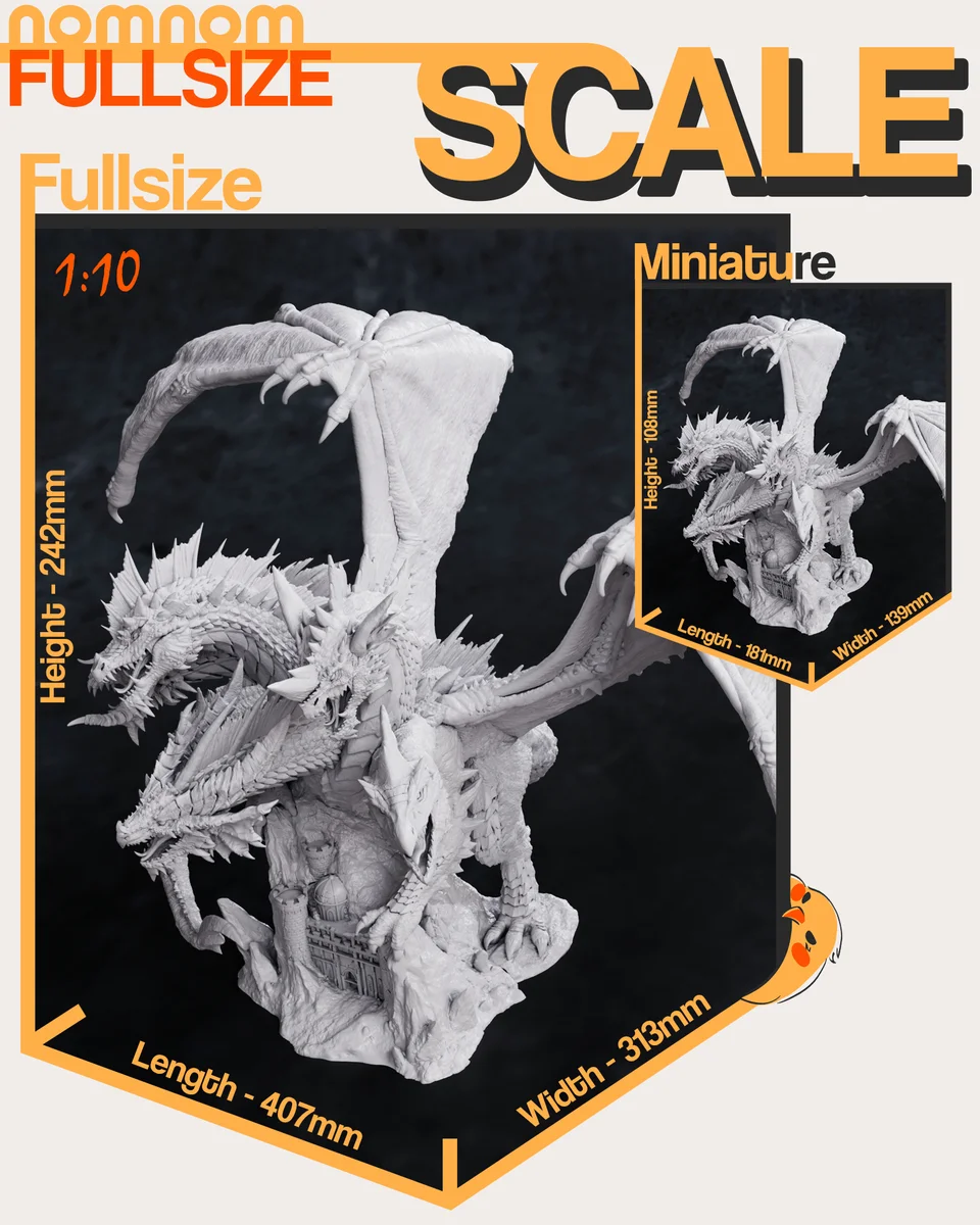 Tiamat | Fan Art | 3D Printed Resin Model Garage Kit | *Un-Painted* | Nomnom 5