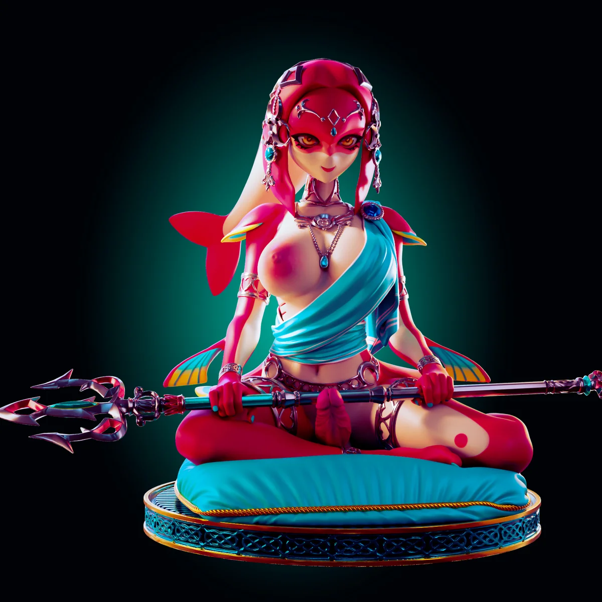 Dolphin Girl | Fan Art | 3D Printed Resin Model Garage Kit | *Un-Painted* | Officer Rhu 5