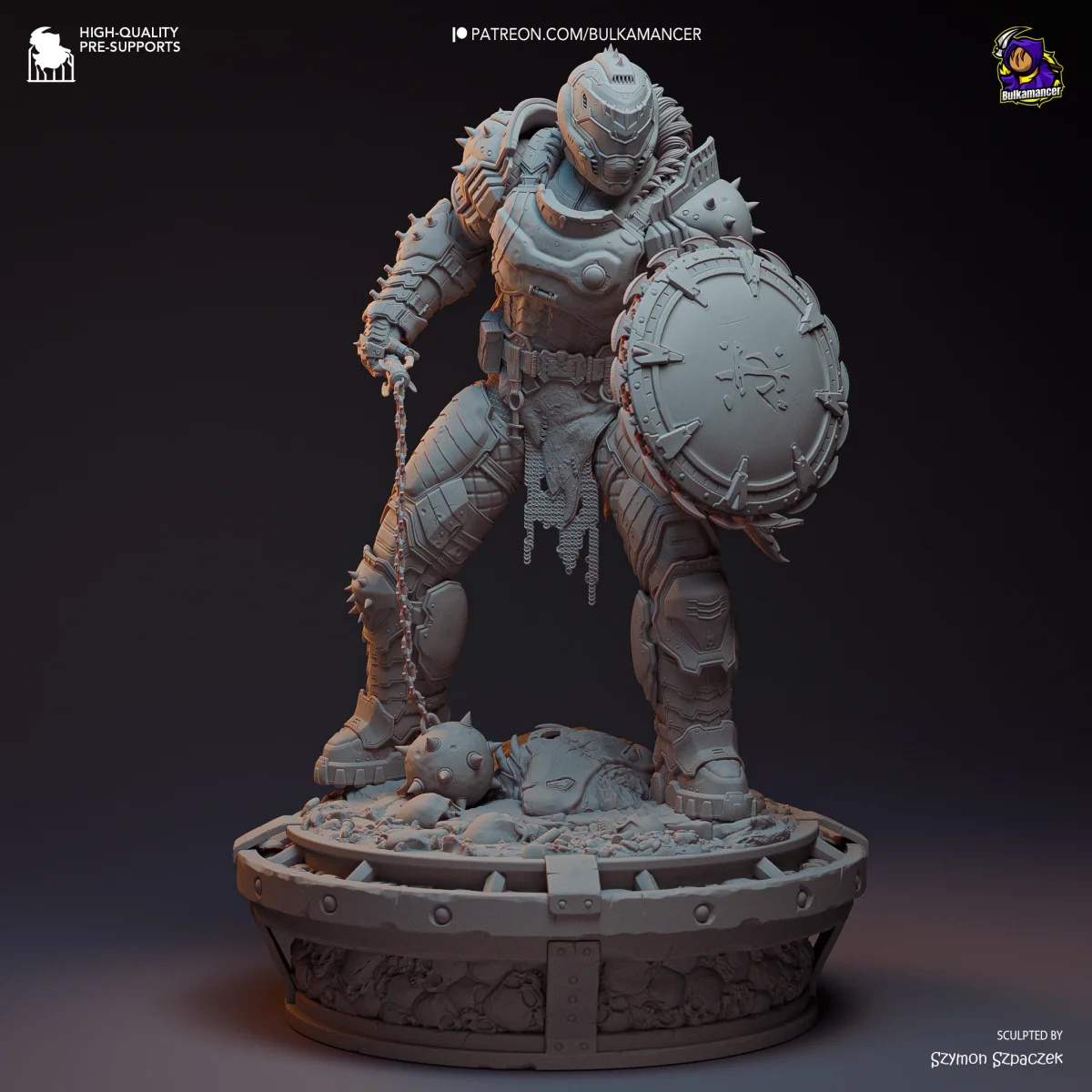 Doom Slayer | Fan Art | 3D Printed Resin Model Garage Kit | *Un-Painted* | Bulkamancer 8