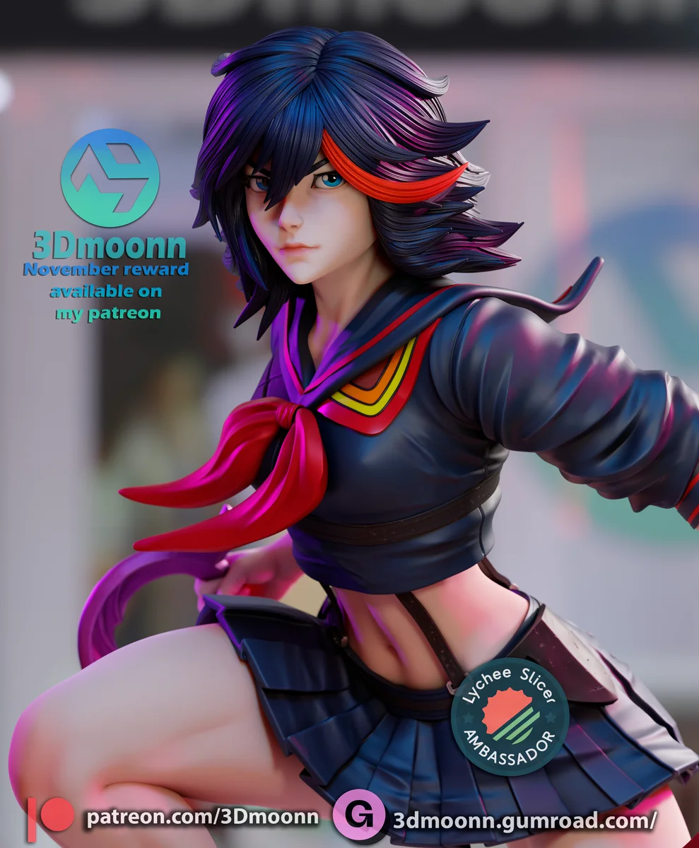 Ryuko Matoi | Fan Art | 3D Printed Resin Model Garage Kit | *Un-Painted* | 3DMoonn