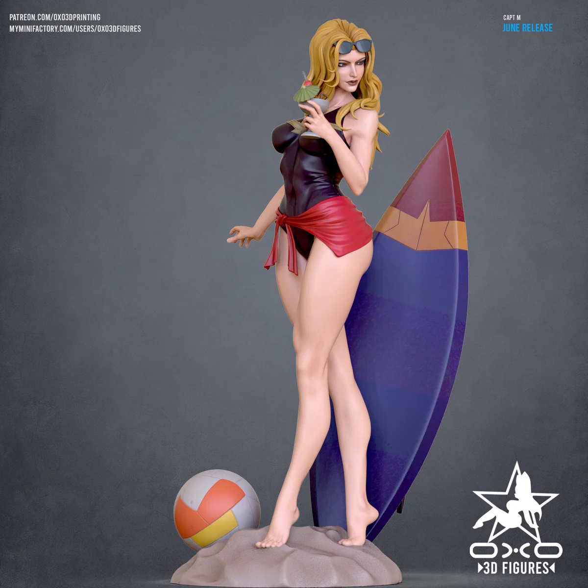 Capt M Swimsuit | Fan Art | 3D Printed Resin Model Garage Kit | *Un-Painted* | OXO3D 4