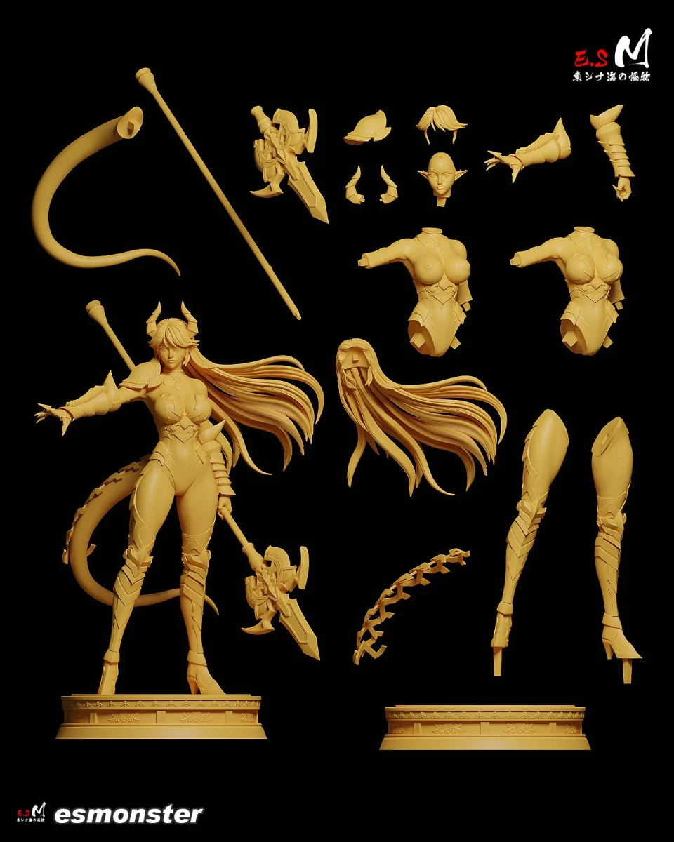 Luna | Fan Art | 3D Printed Resin Model Garage Kit | *Un-Painted* | ES Monster 7
