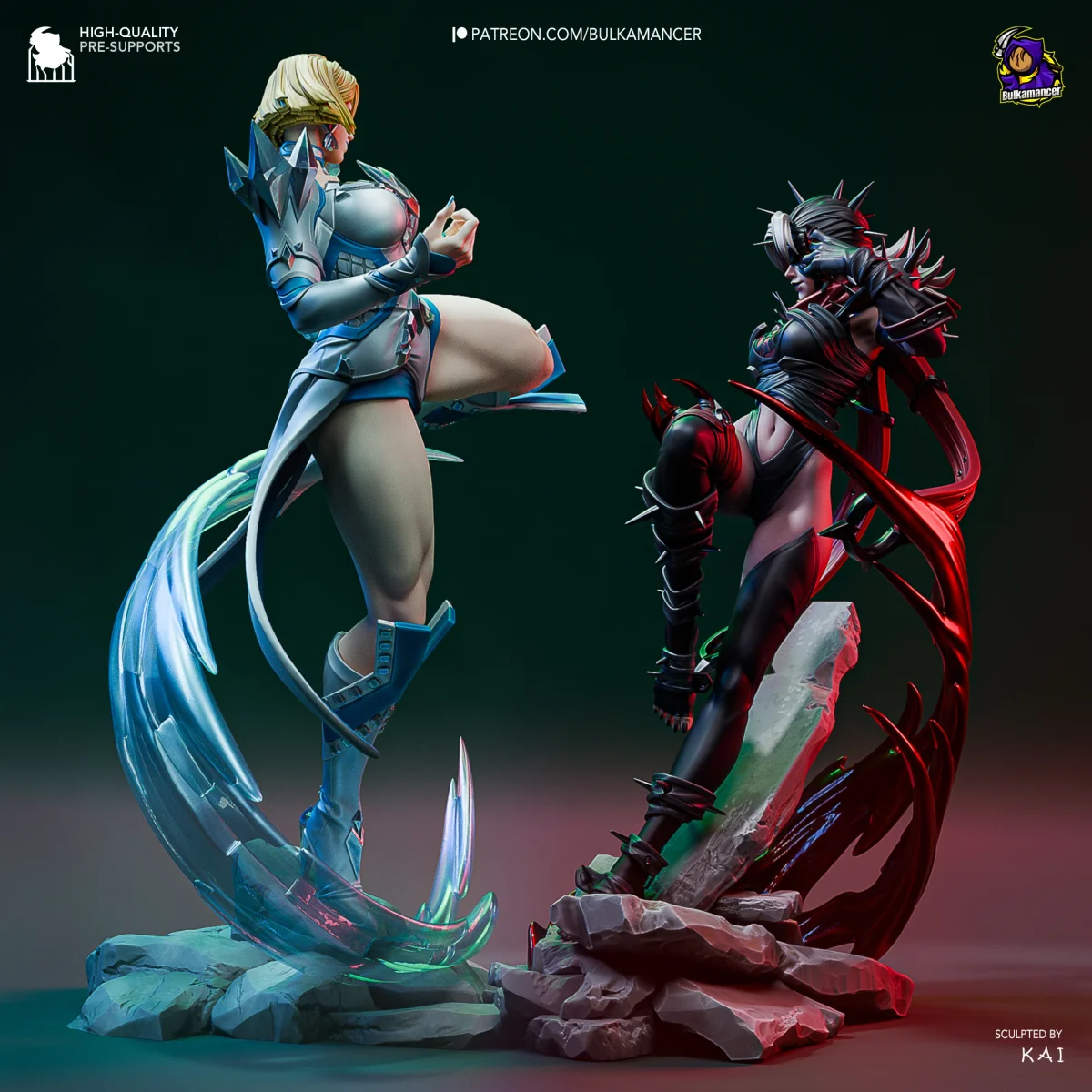 Emma Frost vs Malice | Fan Art | 3D Printed Resin Model Garage Kit | *Un-Painted* | Bulkamancer 3