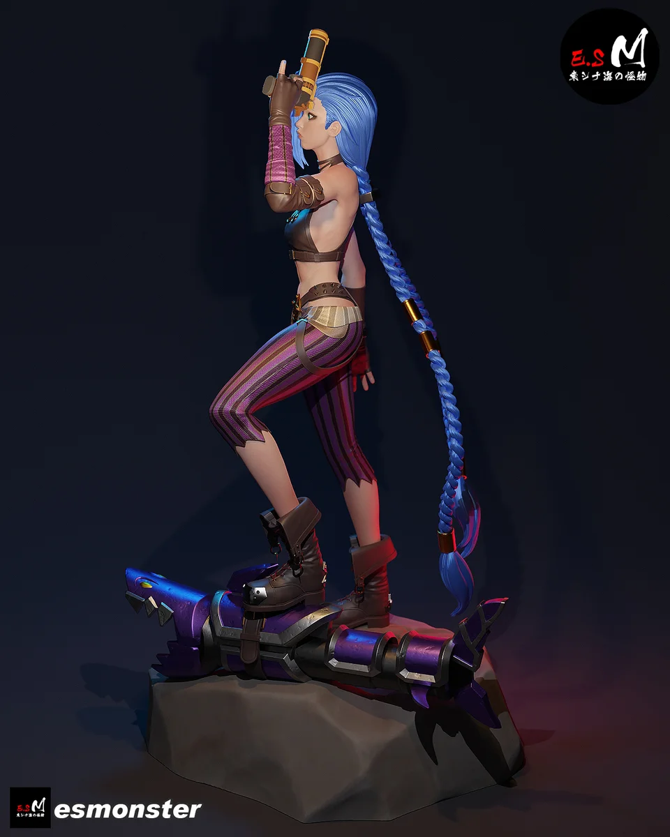 Jinx | Fan Art | 3D Printed Resin Model Garage Kit | *Un-Painted* | ES Monster 6