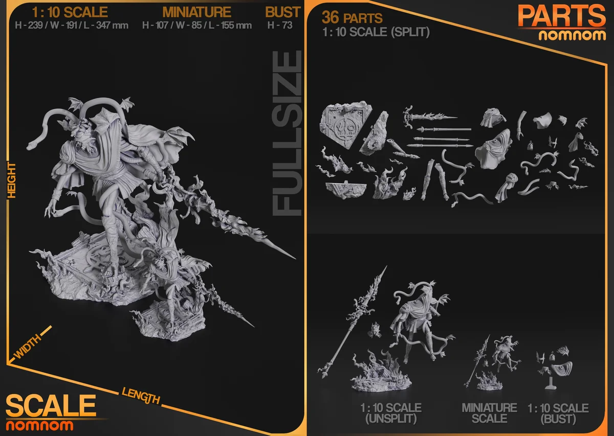 Messmer the Impaler | Fan Art | 3D Printed Resin Model Garage Kit | *Un-Painted* | Nomnom 3