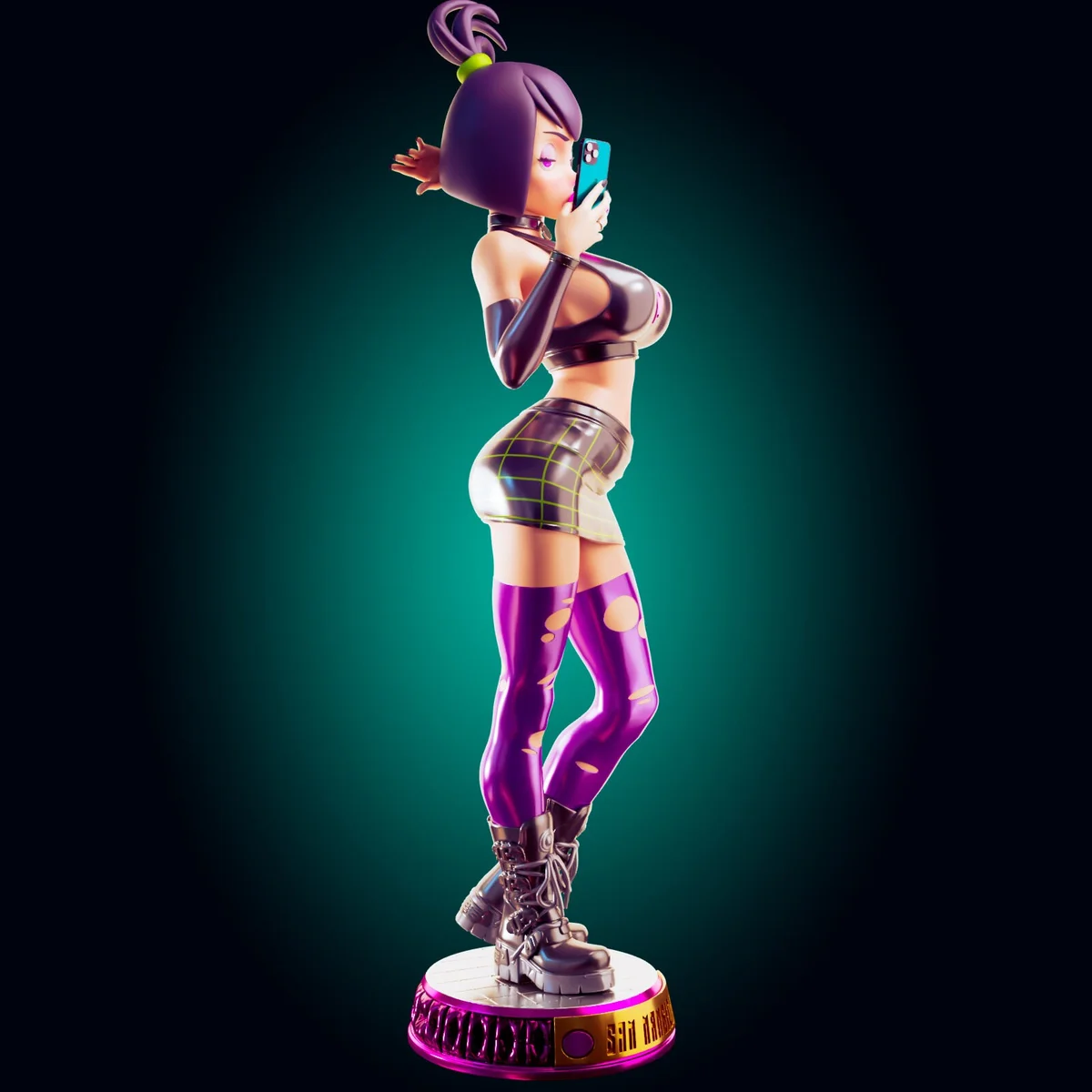 Goth Girl | Fan Art | 3D Printed Resin Model Garage Kit | *Un-Painted* | Officer Rhu 4