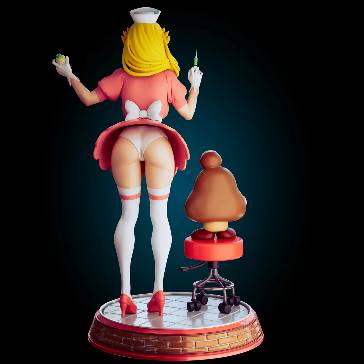 Peachy Nurse | Fan Art | 3D Printed Resin Model Garage Kit | *Un-Painted* | Officer Rhu 5