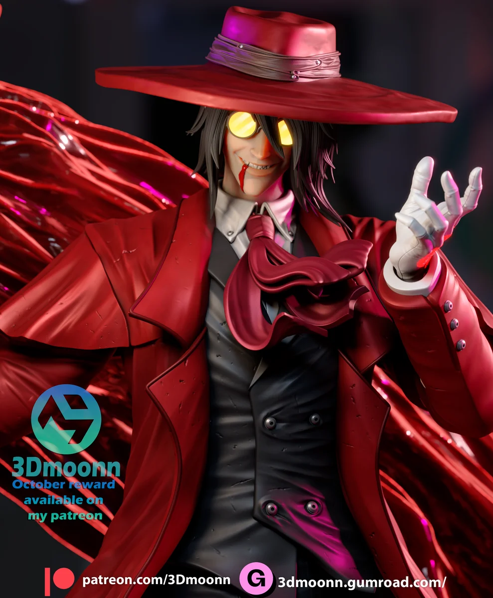 Alucard | Fan Art | 3D Printed Resin Model Garage Kit | *Un-Painted* | 3DMoonn 4