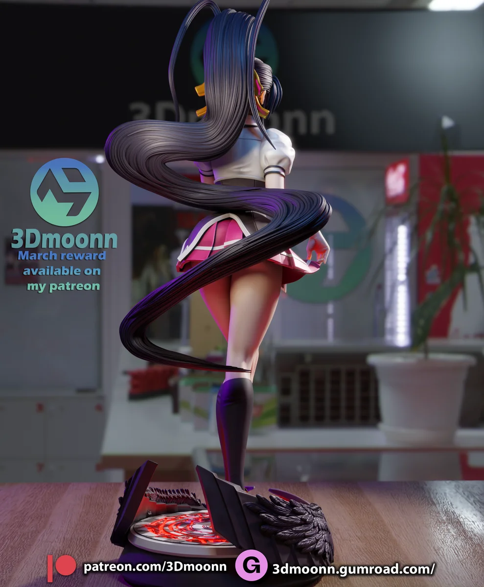Akeno | Fan Art | 3D Printed Resin Model Garage Kit | *Un-Painted* | 3DMoonn 4