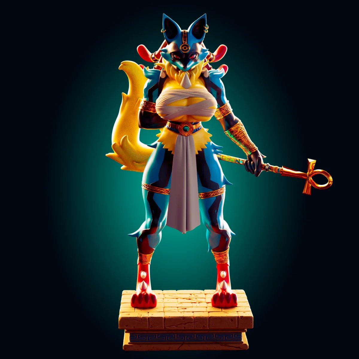 Mega Lucario | Fan Art | 3D Printed Resin Model Garage Kit | *Un-Painted* | Officer Rhu