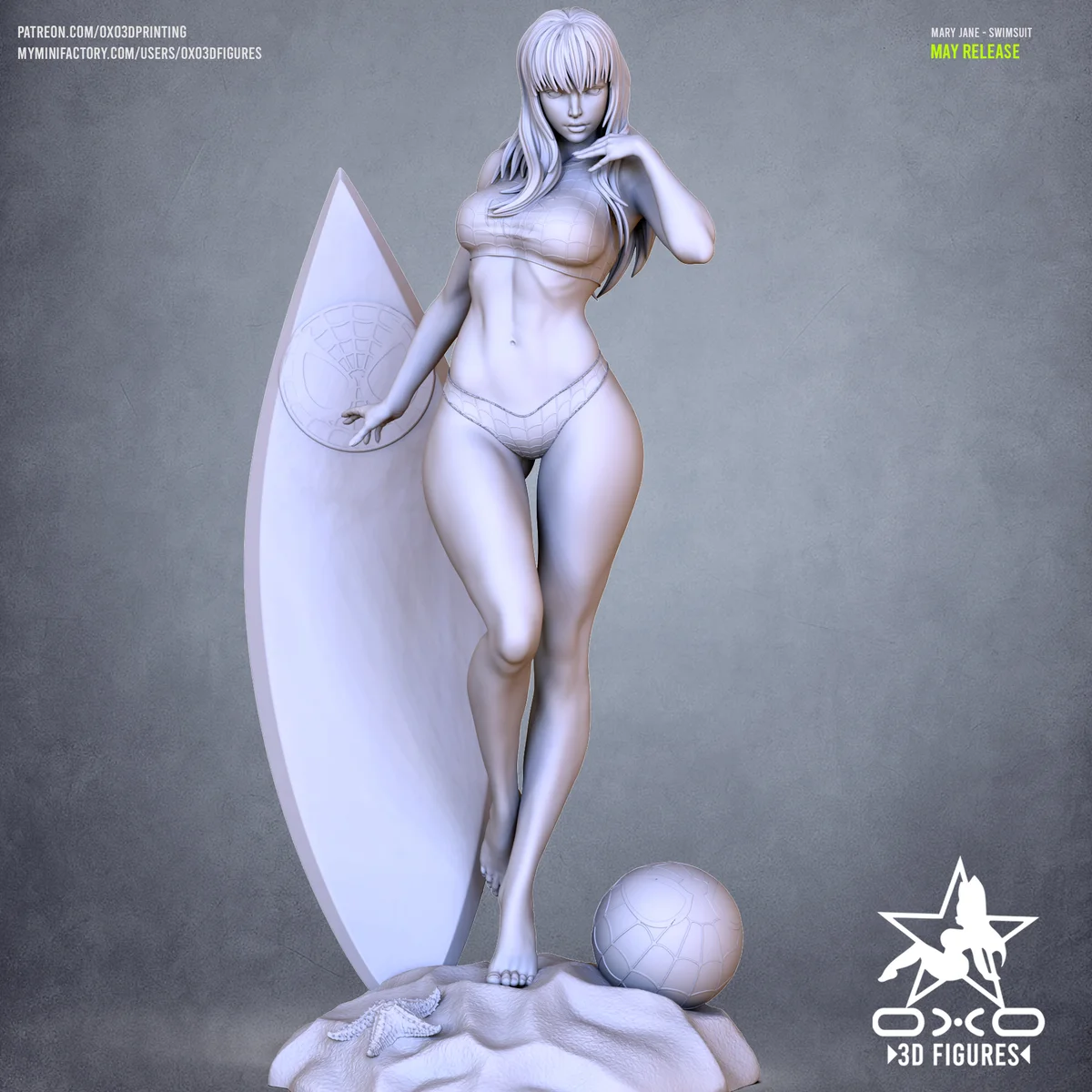 Mary Jane Swimsuit | Fan Art | 3D Printed Resin Model Garage Kit | *Un-Painted* | OXO3D 5