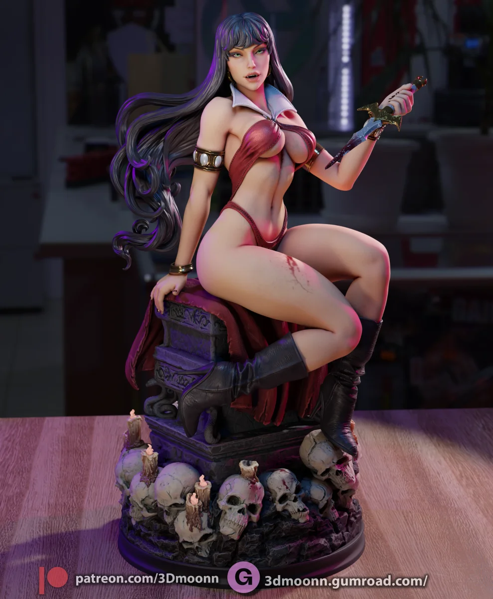 Vampirella | Fan Art | 3D Printed Resin Model Garage Kit | *Un-Painted* | 3DMoonn