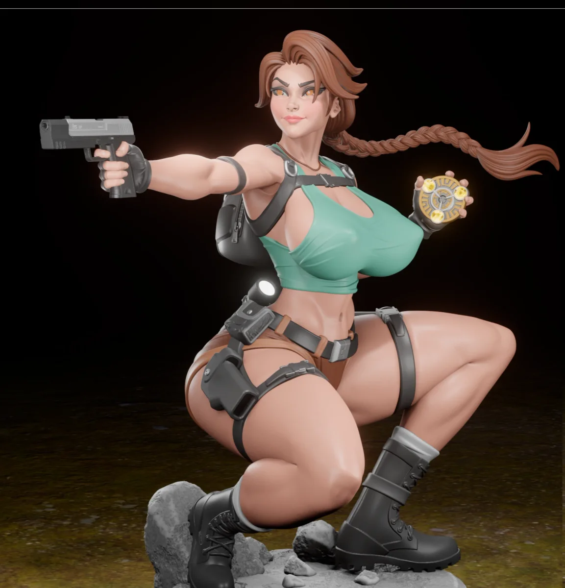 Lara Croft | Fan Art | 3D Printed Resin Model Garage Kit | *Un-Painted* | Digital Dark