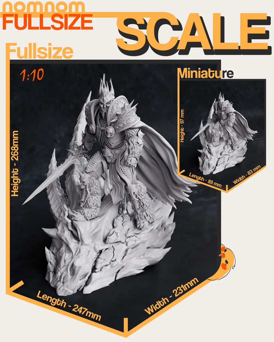 Arthas | Fan Art | 3D Printed Resin Model Garage Kit | *Un-Painted* | Nomnom 6