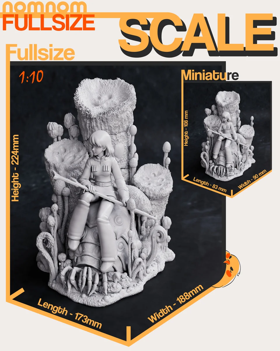 Nausicaa | Fan Art | 3D Printed Resin Model Garage Kit | *Un-Painted* | Nomnom 4
