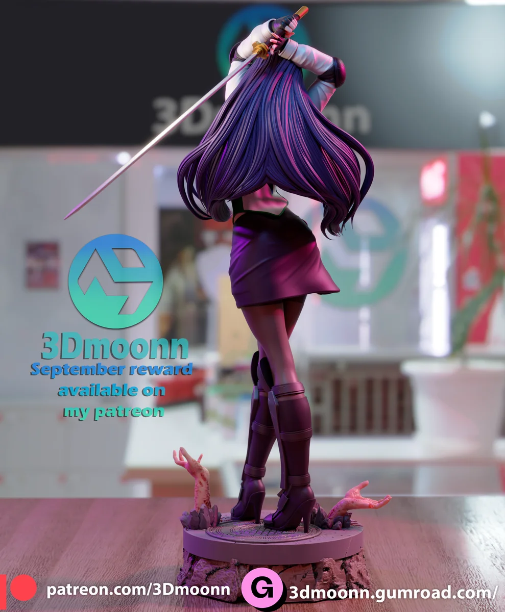 Saeko Busujima | Fan Art | 3D Printed Resin Model Garage Kit | *Un-Painted* | 3DMoonn 3