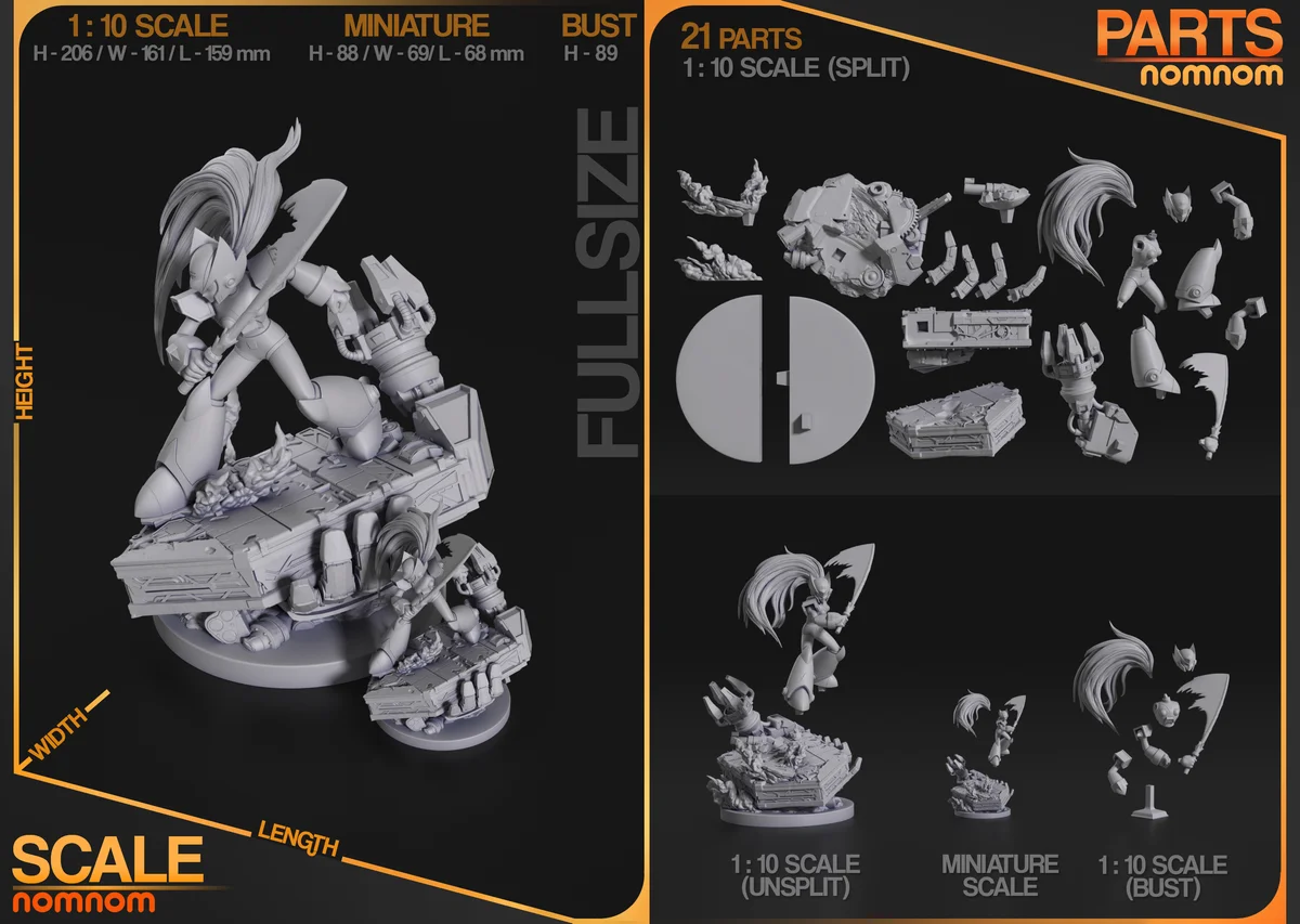 Zero | Fan Art | 3D Printed Resin Model Garage Kit | *Un-Painted* | Nomnom 3