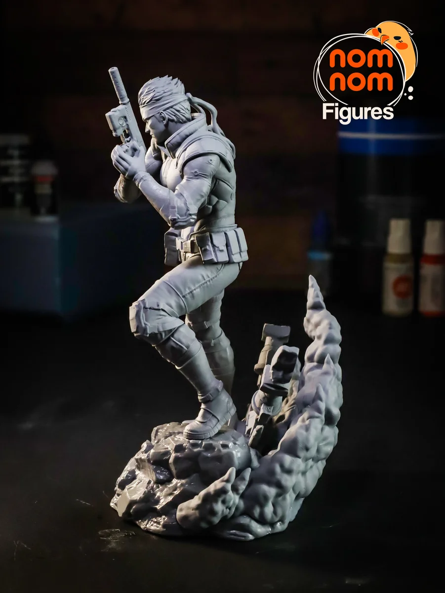 Solid Snake | Fan Art | 3D Printed Resin Model Garage Kit | *Un-Painted* | Nomnom 10