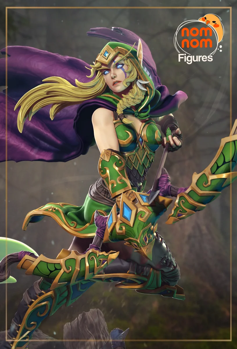 Alleria Windrunner | Fan Art | 3D Printed Resin Model Garage Kit | *Un-Painted* | Nomnom