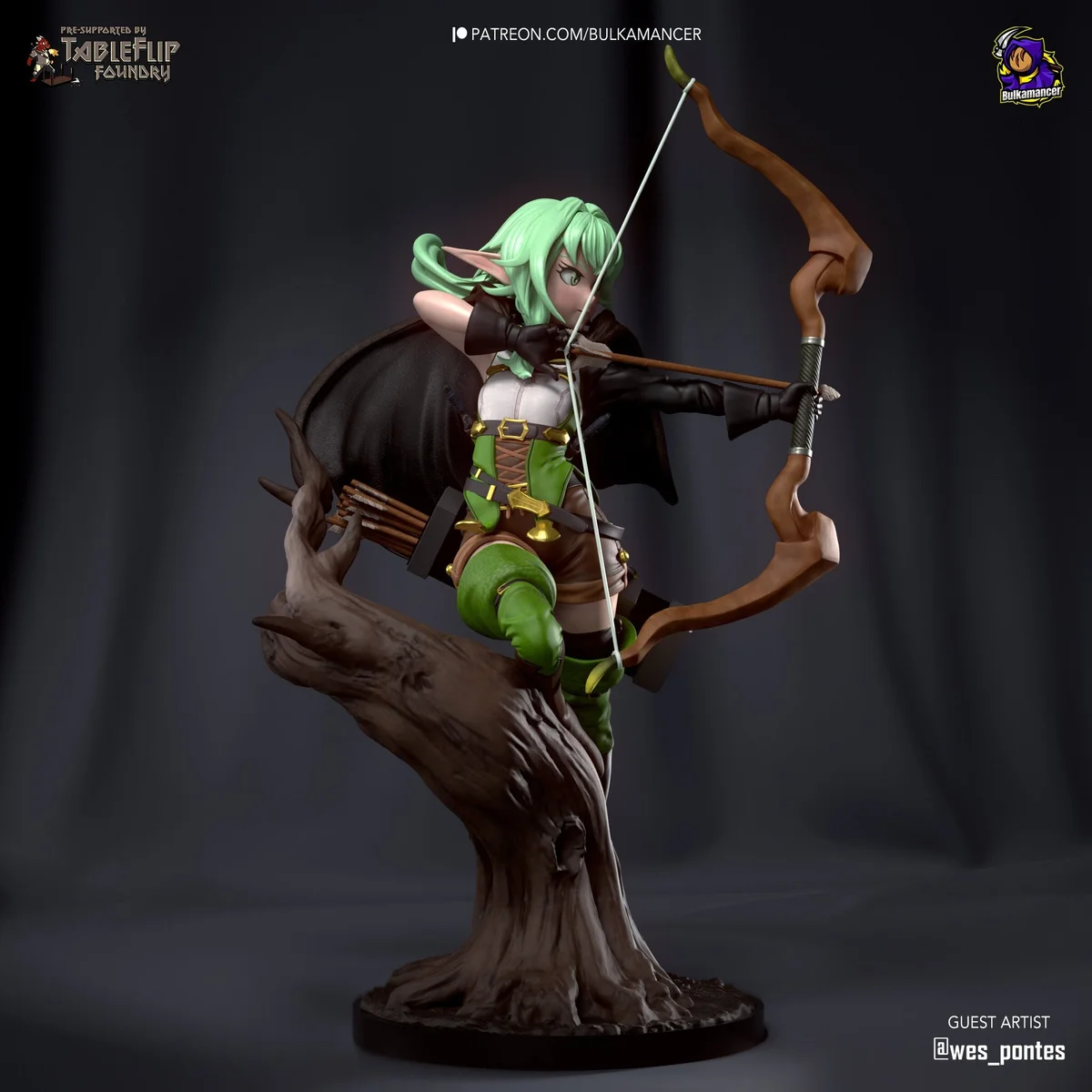 High Elf Archer | Fan Art | 3D Printed Resin Model Garage Kit | *Un-Painted* | Bulkamancer