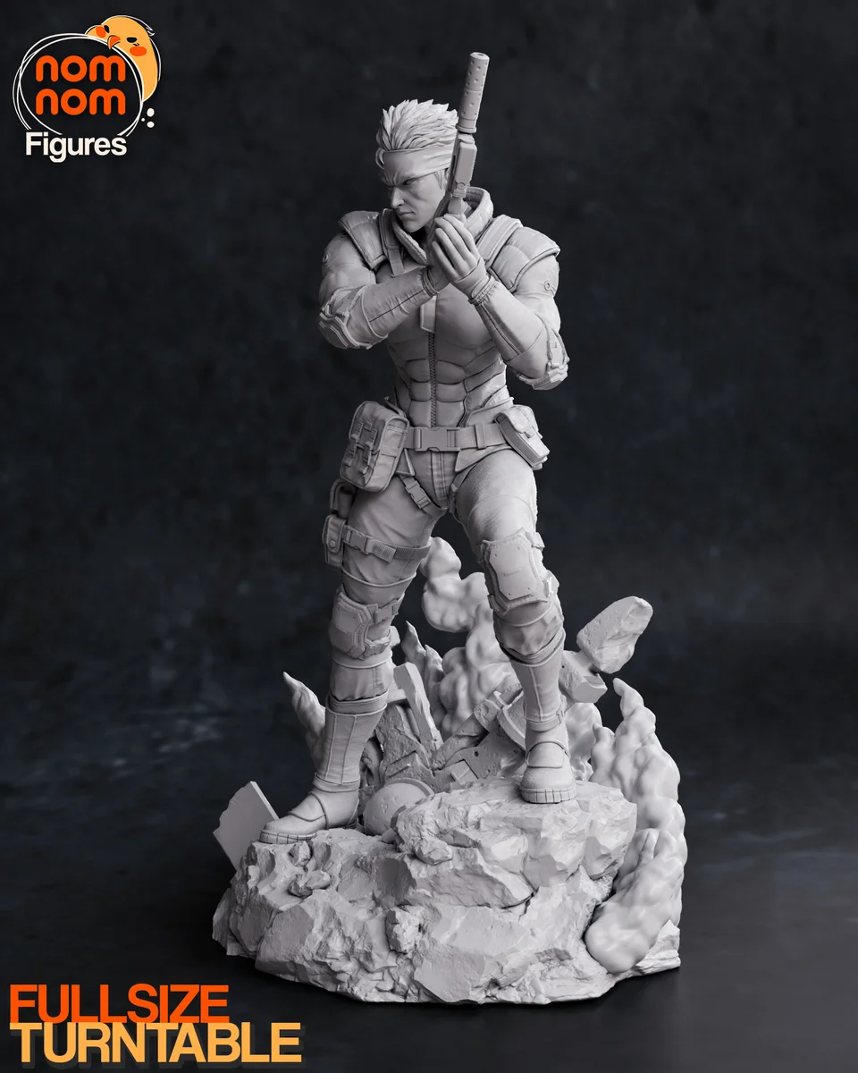 Solid Snake | Fan Art | 3D Printed Resin Model Garage Kit | *Un-Painted* | Nomnom 3