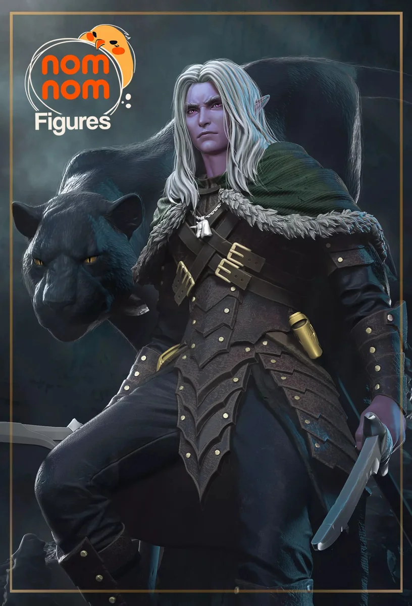 Drizzt Do'Urden | Fan Art | 3D Printed Resin Model Garage Kit | *Un-Painted* | Nomnom