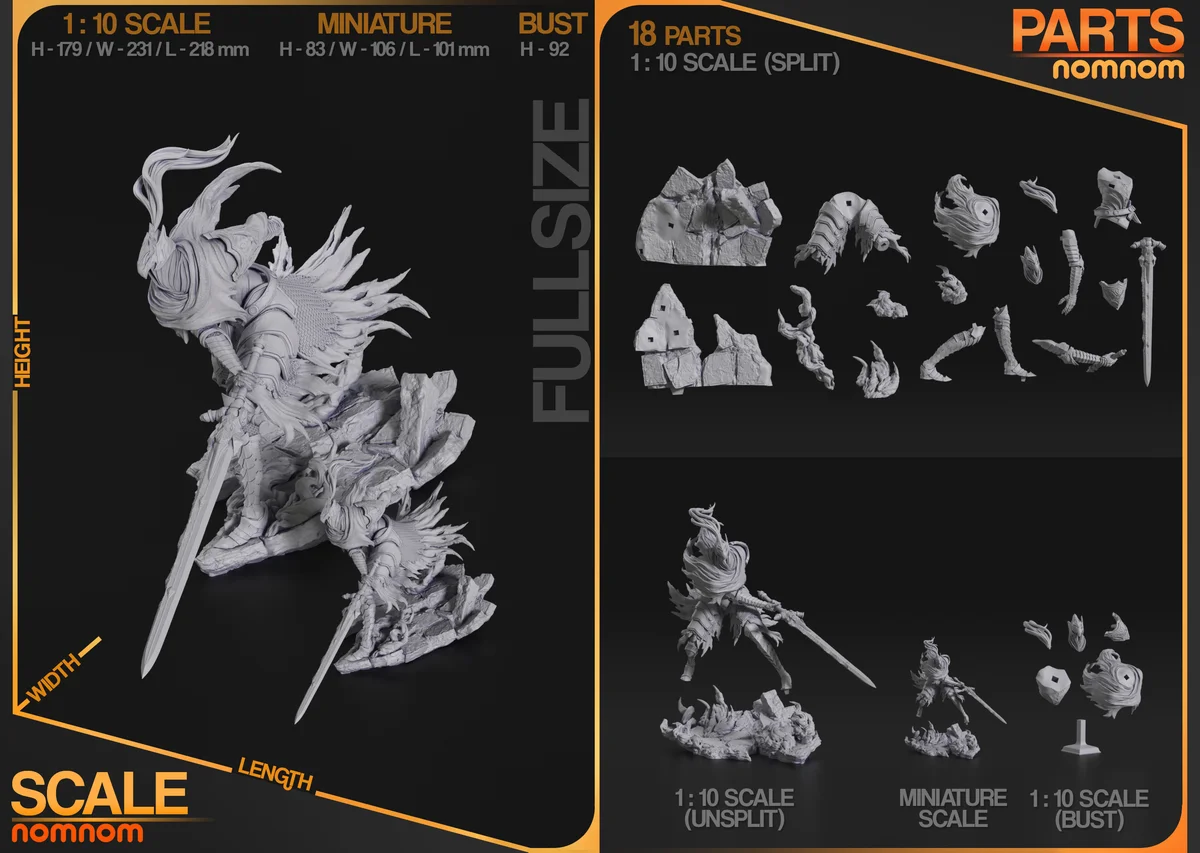 Artorias | Fan Art | 3D Printed Resin Model Garage Kit | *Un-Painted* | Nomnom 3