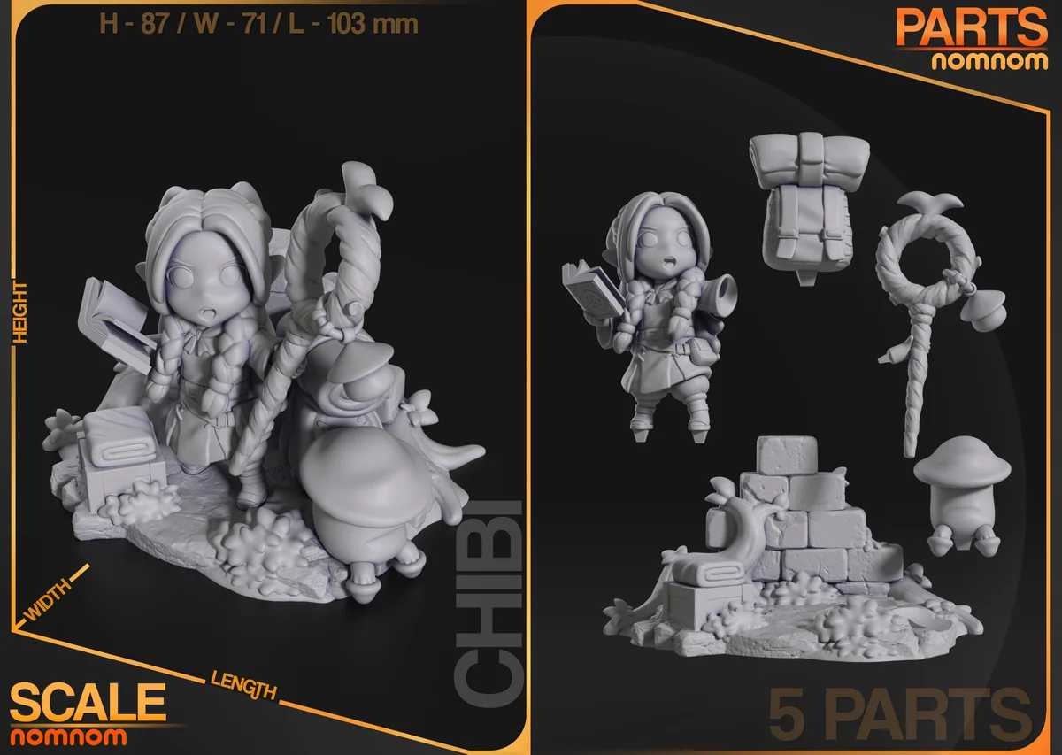 Chibi Marcille | Fan Art | 3D Printed Resin Model Garage Kit | *Un-Painted* | Nomnom 3