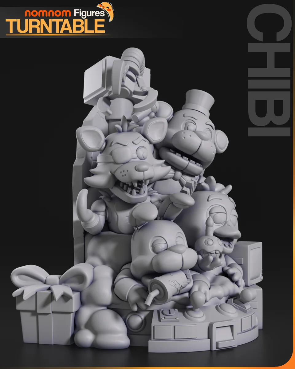 Chibi FNAF | Fan Art | 3D Printed Resin Model Garage Kit | *Un-Painted* | Nomnom 4