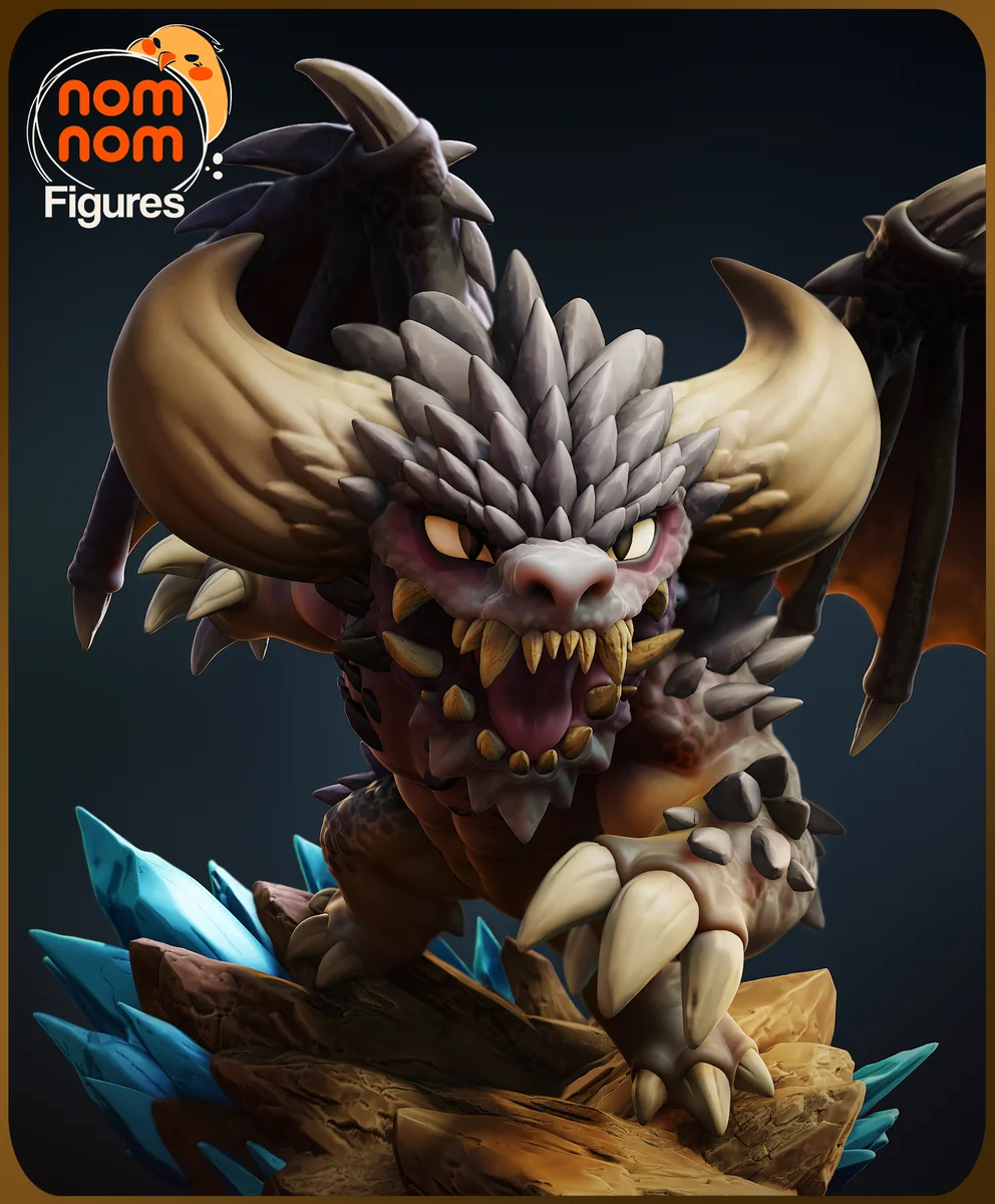 Chibi Nergigante | Fan Art | 3D Printed Resin Model Garage Kit | *Un-Painted* | Nomnom 3