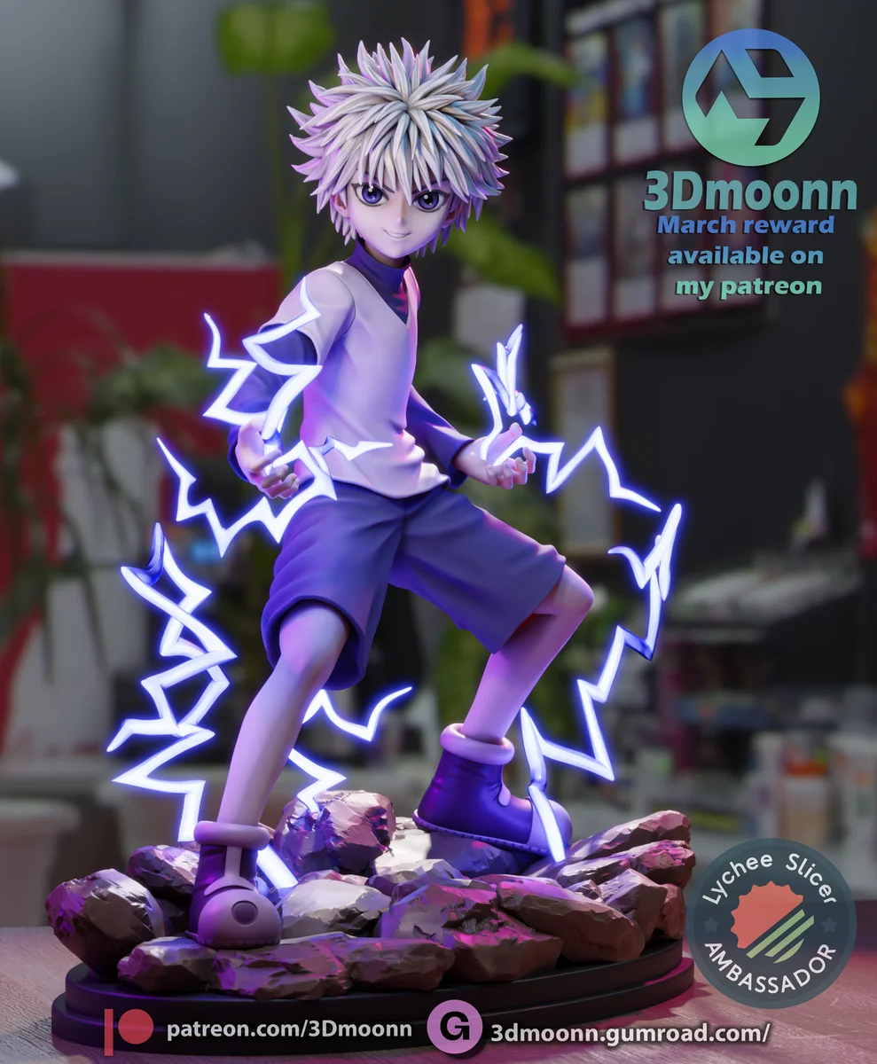 Killua | Fan Art | 3D Printed Resin Model Garage Kit | *Un-Painted* | 3DMoonn 3