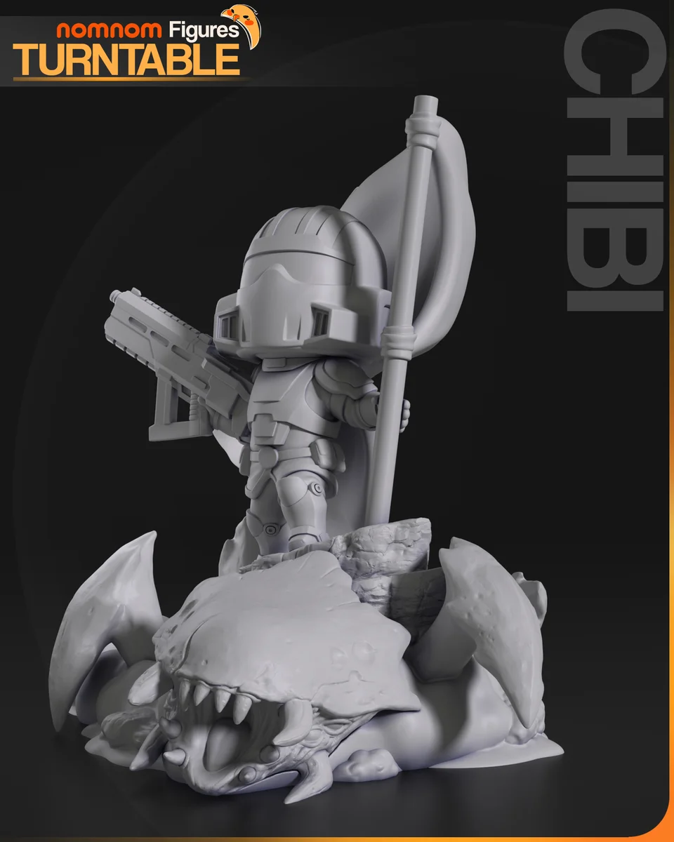 Chibi Helldiver | Fan Art | 3D Printed Resin Model Garage Kit | *Un-Painted* | Nomnom 5