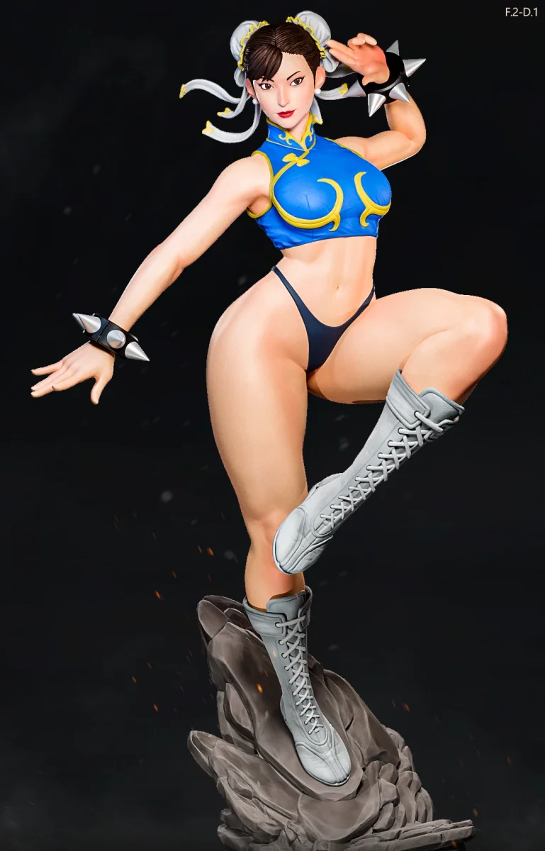 Chun-Li (Pose 1) | Fan Art | 3D Printed Resin Model Garage Kit | *Un-Painted* | ES Monster 5