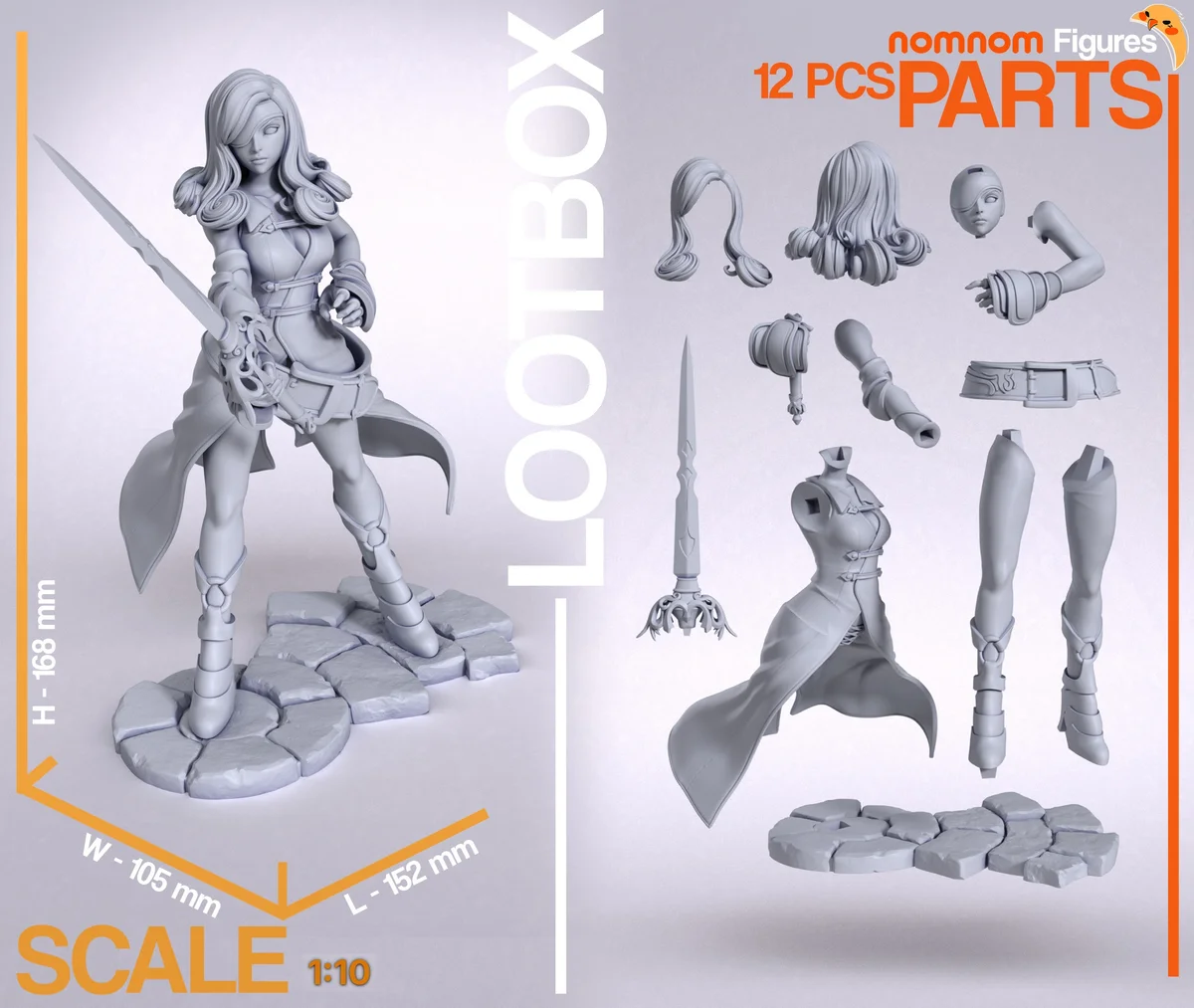 Beatrix | Fan Art | 3D Printed Resin Model Garage Kit | *Un-Painted* | Nomnom 3