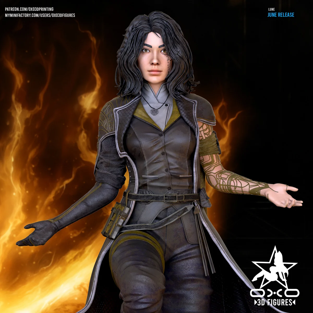 Lune | Fan Art | 3D Printed Resin Model Garage Kit | *Un-Painted* | OXO3D