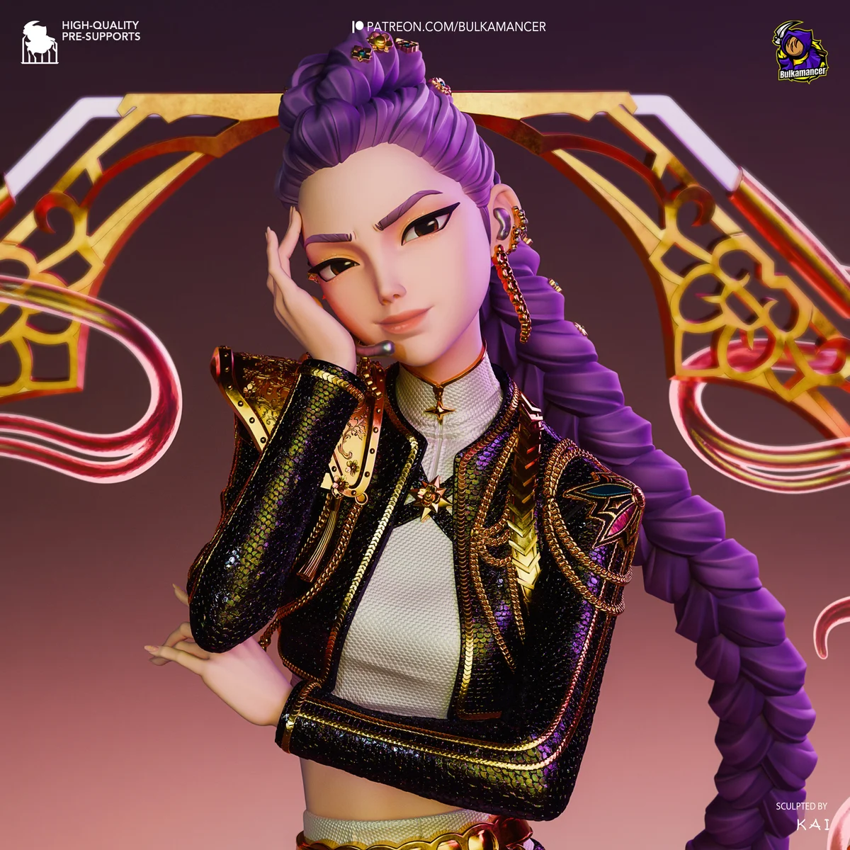 Rumi - Golden Vocalist | Fan Art | 3D Printed Resin Model Garage Kit | *Un-Painted* | Bulkamancer