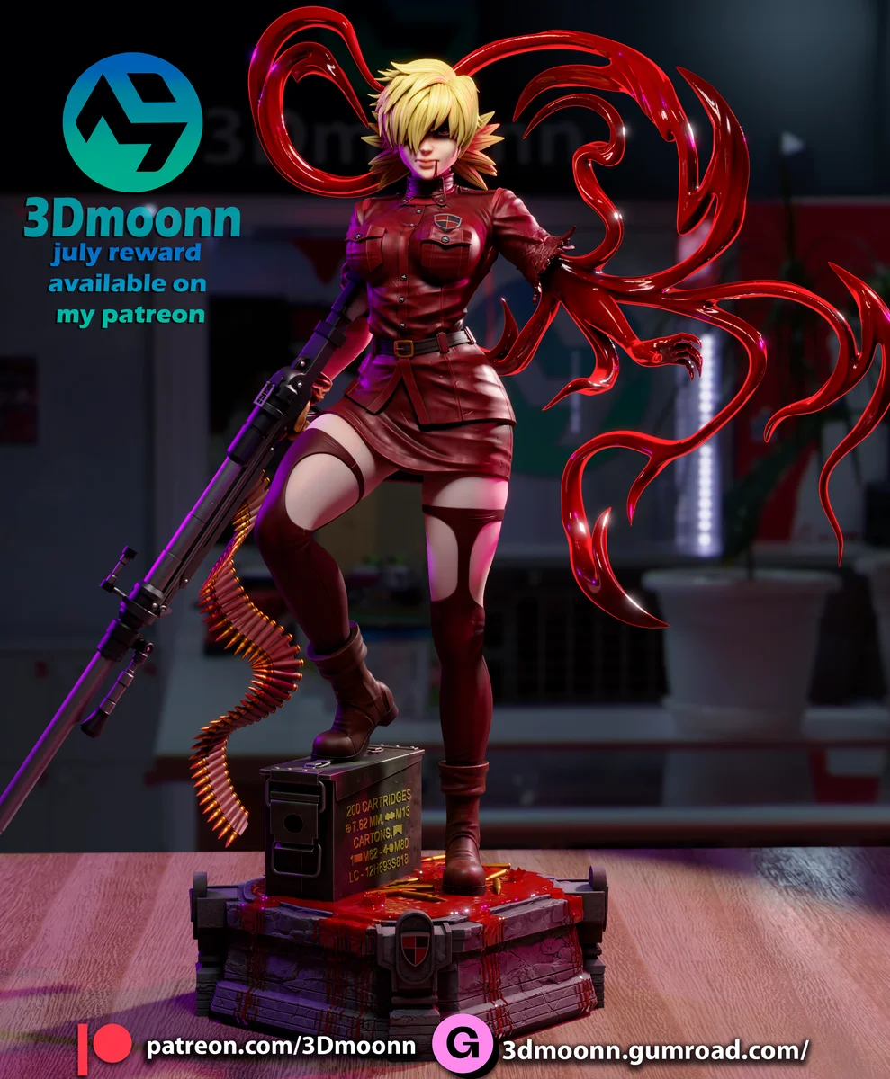 Seras Victoria | Fan Art | 3D Printed Resin Model Garage Kit | *Un-Painted* | 3DMoonn