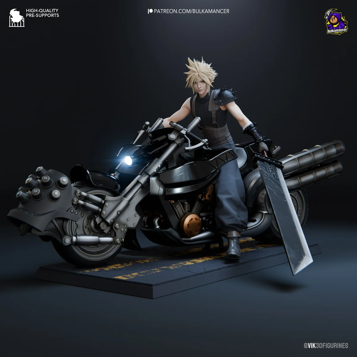 Cloud | Fan Art | 3D Printed Resin Model Garage Kit | *Un-Painted* | Bulkamancer 3