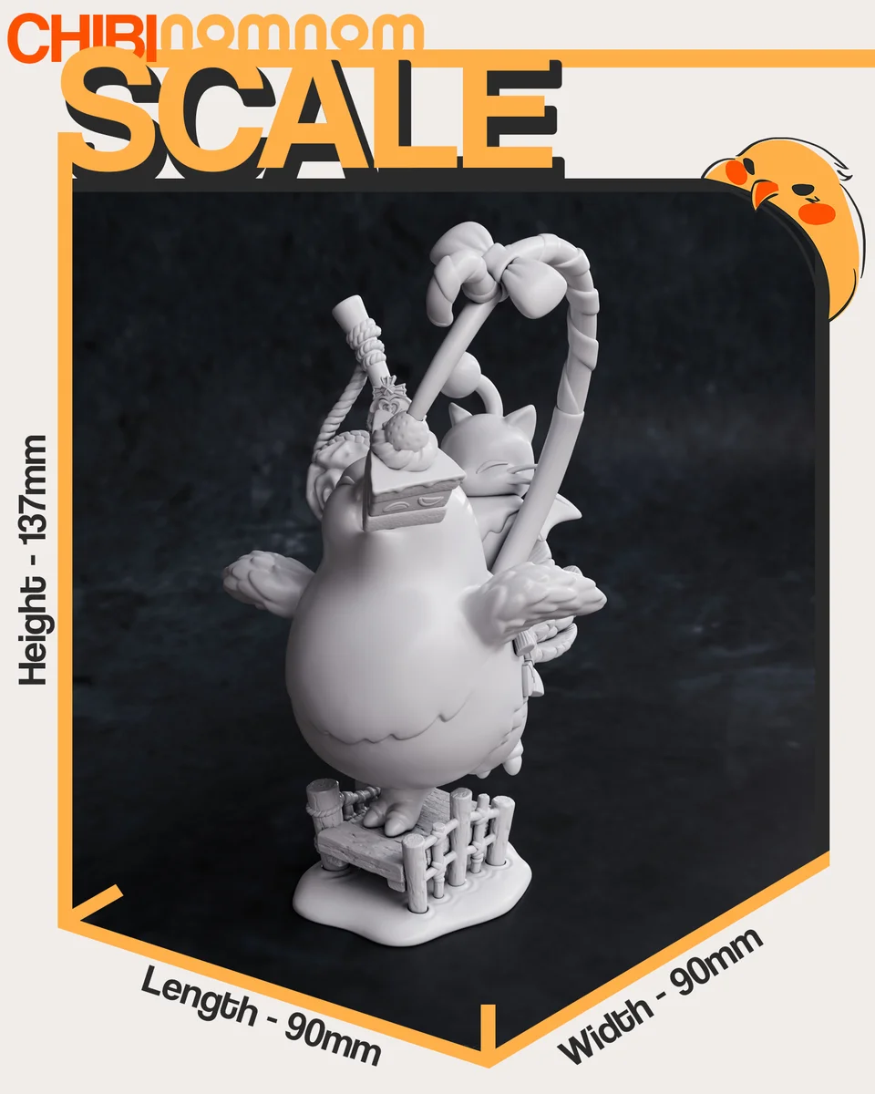Chibi Chocobo | Fan Art | 3D Printed Resin Model Garage Kit | *Un-Painted* | Nomnom 4