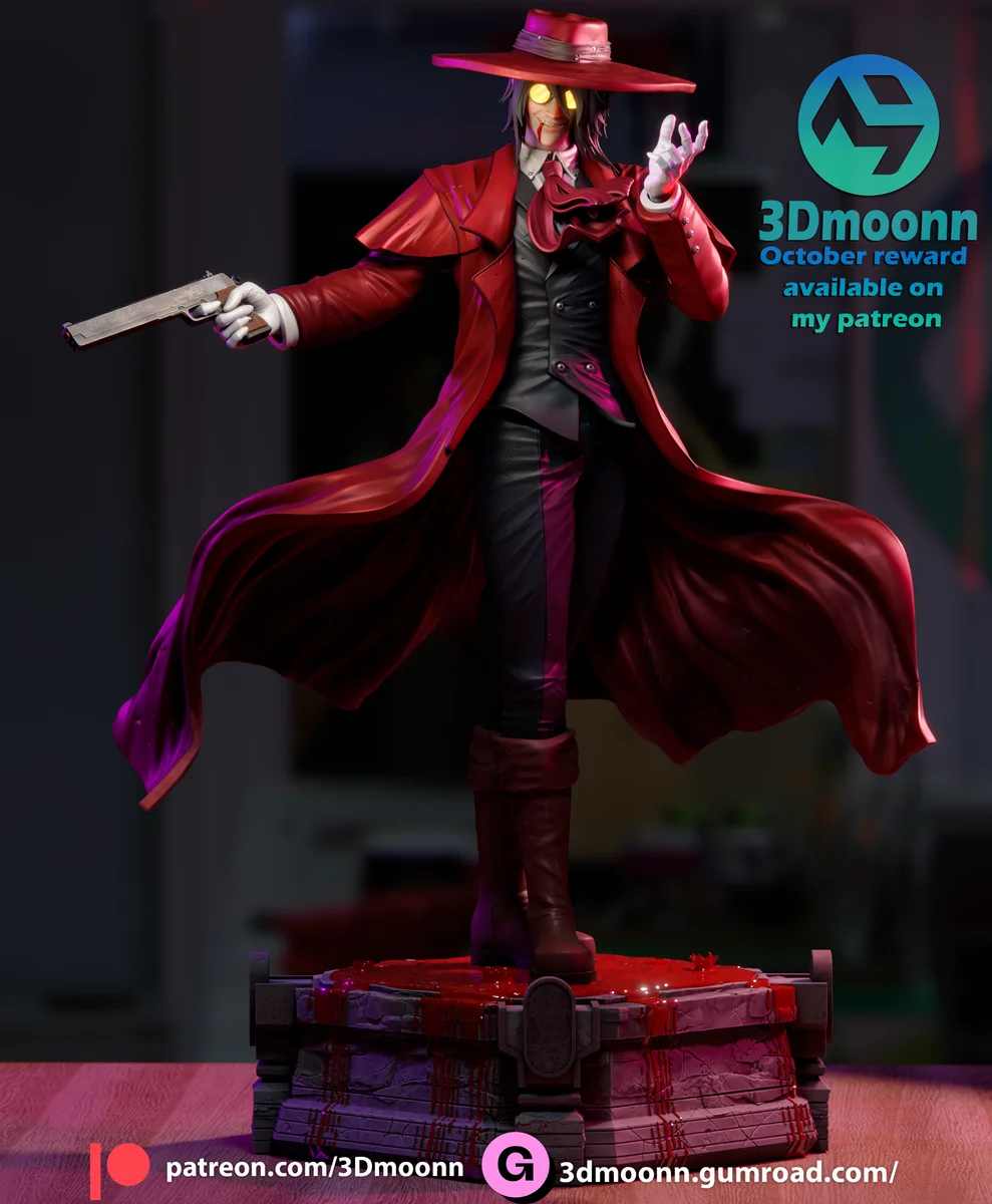 Alucard | Fan Art | 3D Printed Resin Model Garage Kit | *Un-Painted* | 3DMoonn 6