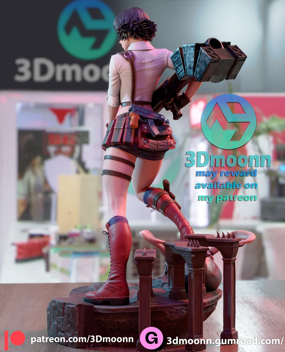 Lady Devil May Cry | Fan Art | 3D Printed Resin Model Garage Kit | *Un-Painted* | 3DMoonn 5