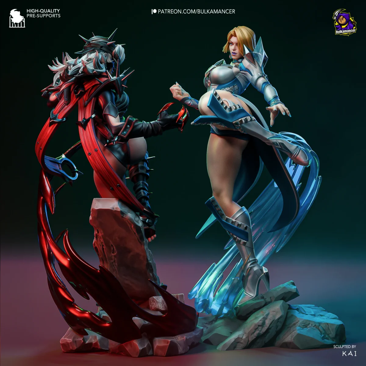 Emma Frost vs Malice | Fan Art | 3D Printed Resin Model Garage Kit | *Un-Painted* | Bulkamancer