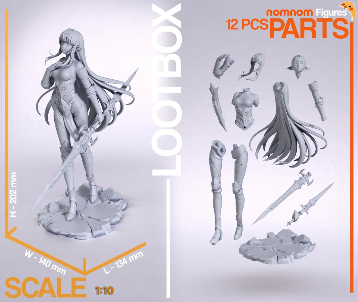 Esil Radiru | Fan Art | 3D Printed Resin Model Garage Kit | *Un-Painted* | Nomnom 3