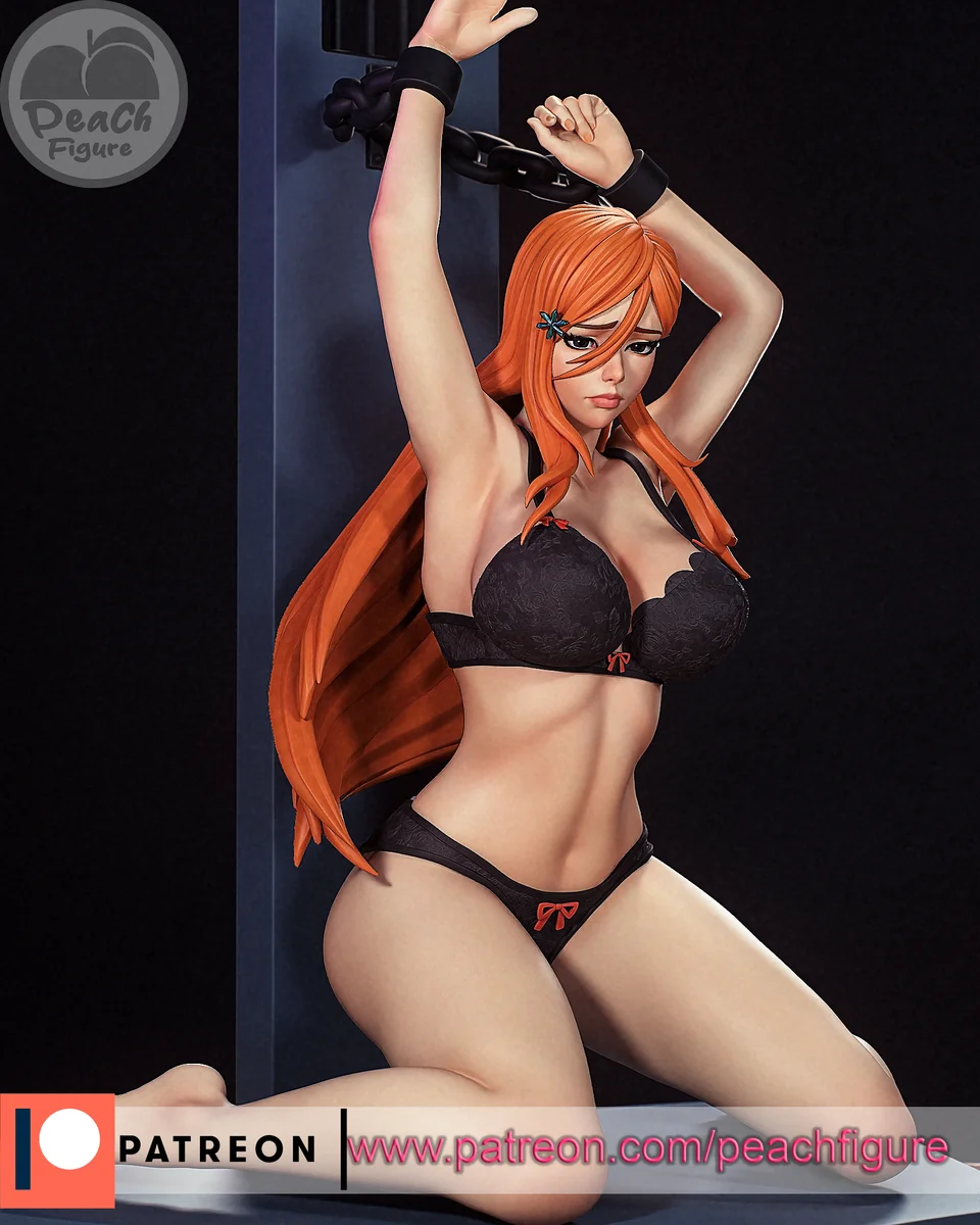 Orihime | Fan Art | 3D Printed Resin Model Garage Kit | *Un-Painted* | Peach Figure 4