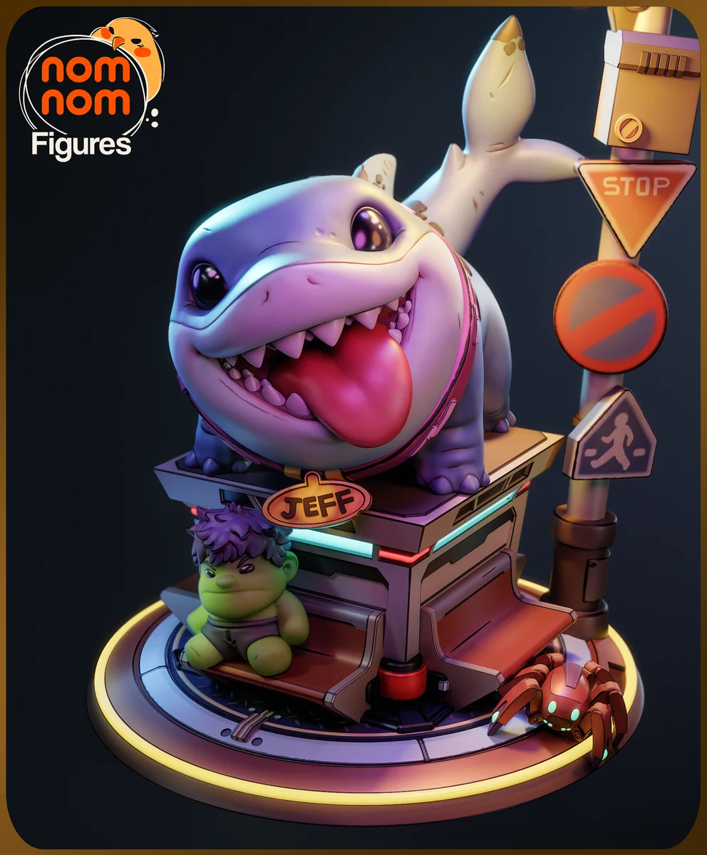Chibi Jeff | Fan Art | 3D Printed Resin Model Garage Kit | *Un-Painted* | Nomnom