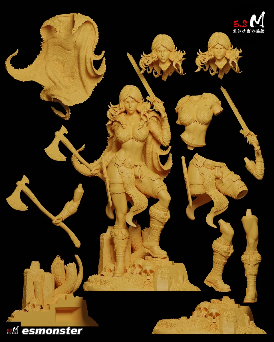 Red Sonja | Fan Art | 3D Printed Resin Model Garage Kit | *Un-Painted* | ES Monster 5