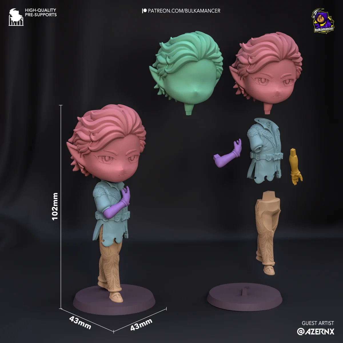 Chibi Origin Characters (Complete Set of 6) | Fan Art | 3D Printed Resin Model Garage Kit | *Un-Painted* | Bulkamancer 3
